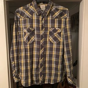 Lucky Brand mens western style flannel